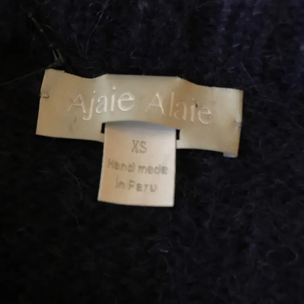 Ajaie Alaie  Purple Wrap Sweater XS Crew Neck Alpaca Wool